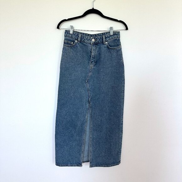 H&M Denim Midi Skirt, Size Small - Picture 1 of 4